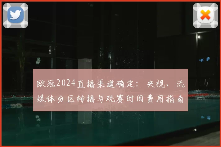 欧冠2024直播渠道确定：央视、流媒体分区转播与观赛时间费用指南